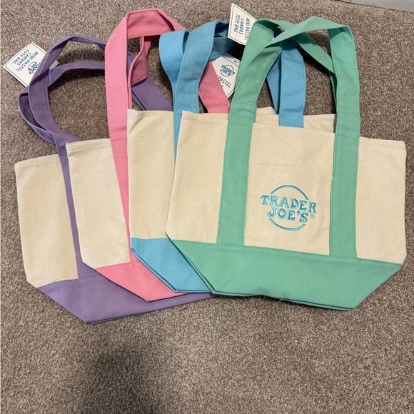 Trader Joe’s Mini Canvas Tote Bags - Picture 1 of 5
